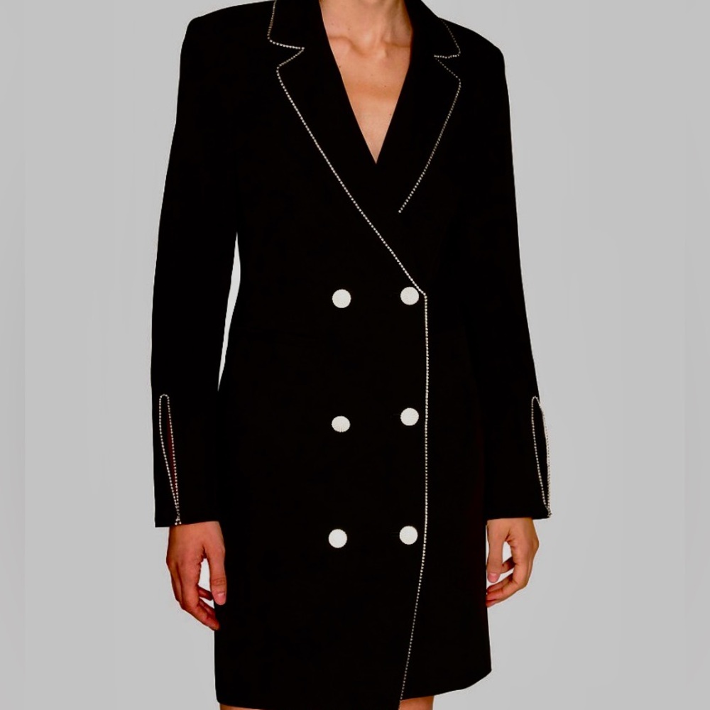 Karl Lagerfeld Rhinestone Trim Coat